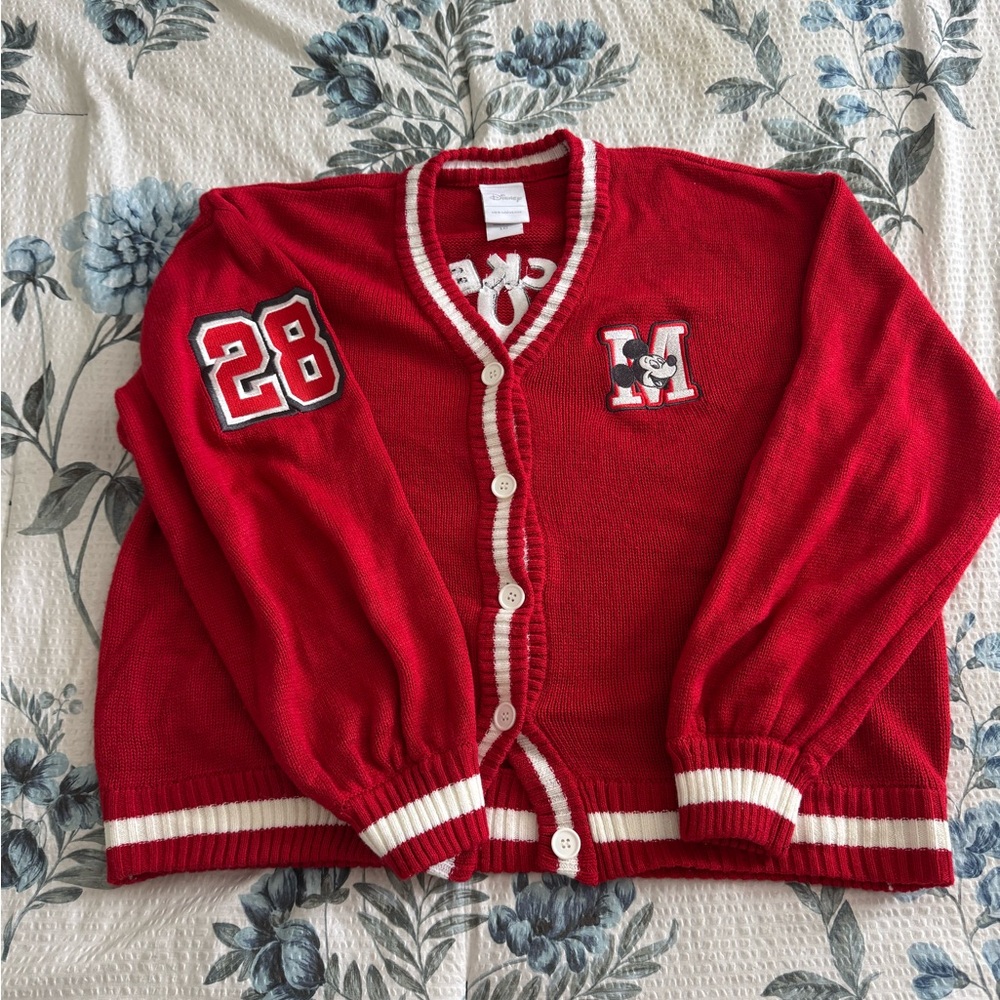 Mickey Mouse Her Universe Red Cardigan with White Accents